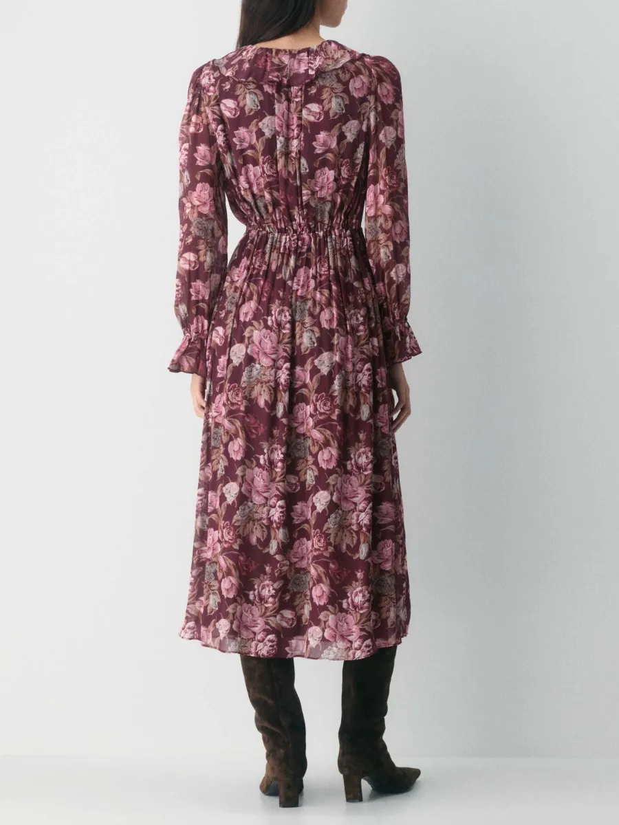 Floral V-Neck Midi Dress