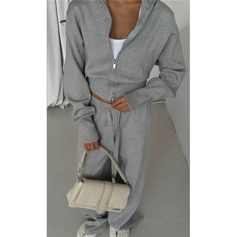 Knit Cardigan Sweater Pants Set