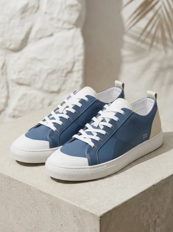 Lace Up Geometric Canvas Sneakers