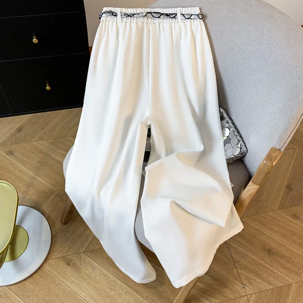 Streamlined High Waist Loose Straight Leg Pants