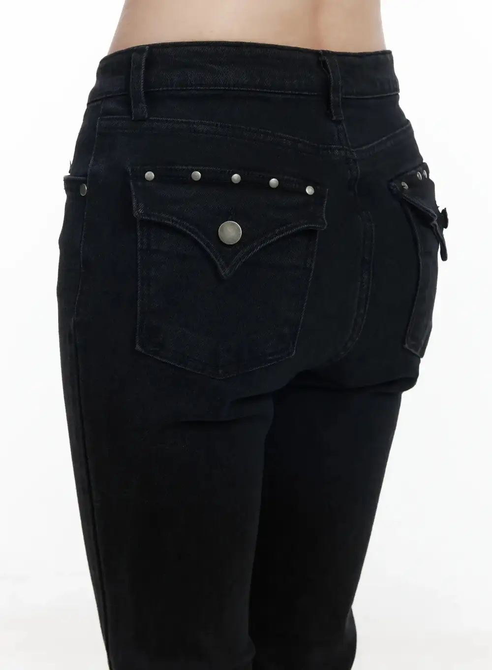 Regular-Fit Studded Bootcut Jeans