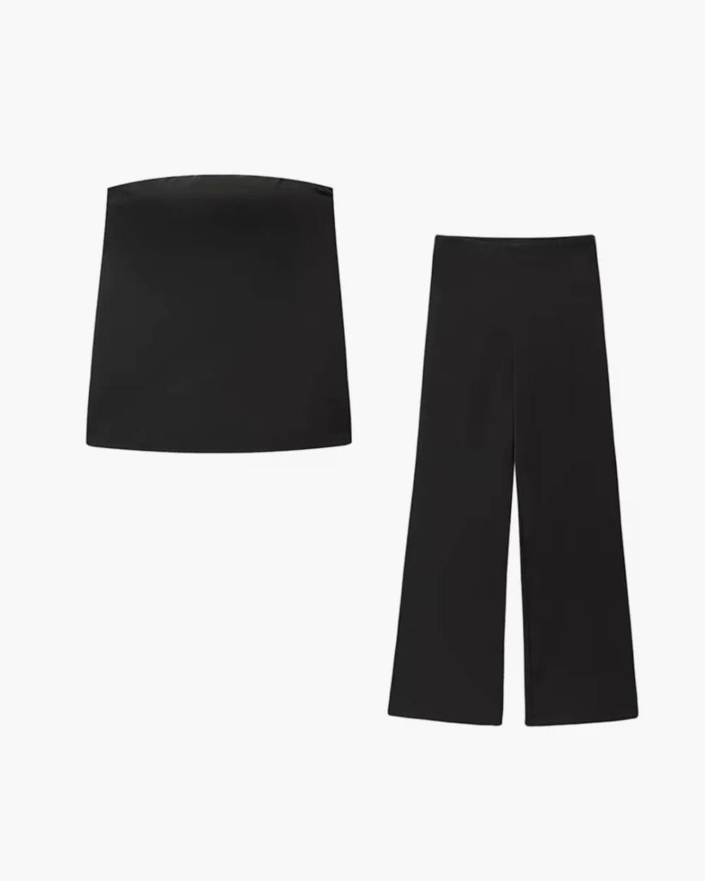 Satin Bandeau Top & Pants Set