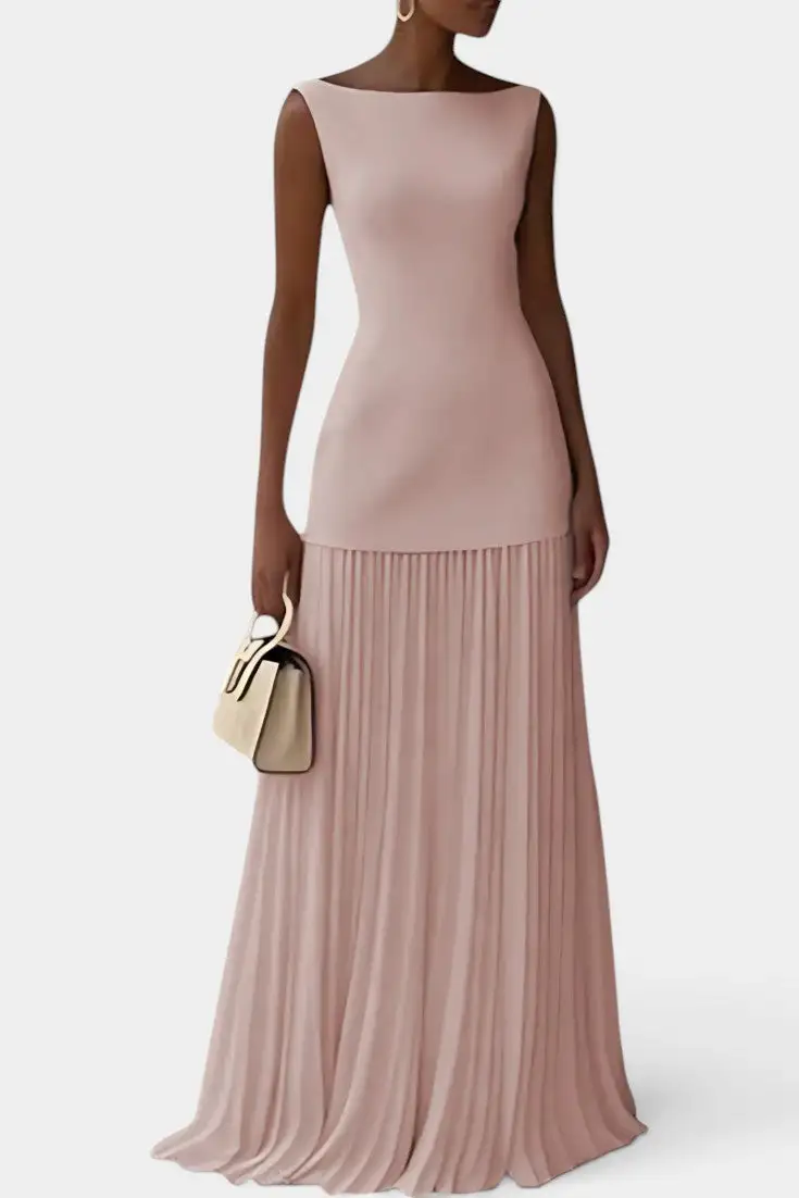 Boat-Neck Maxi Dress