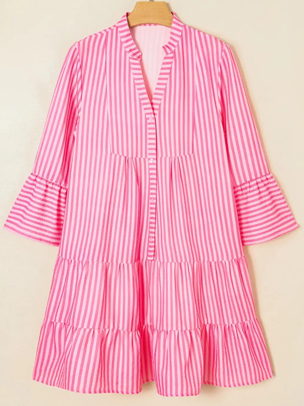 Striped Tiered Flared Mini Dress