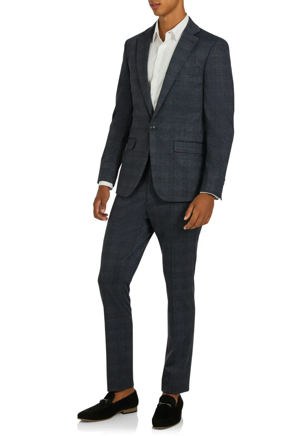 Mature Slim And Breathable Dark Gray Suit