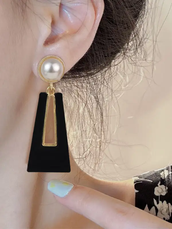 Modern Openwork Drop Earrings