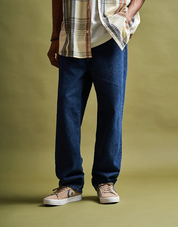Classic Stone Washed Relaxed Denim Jeans