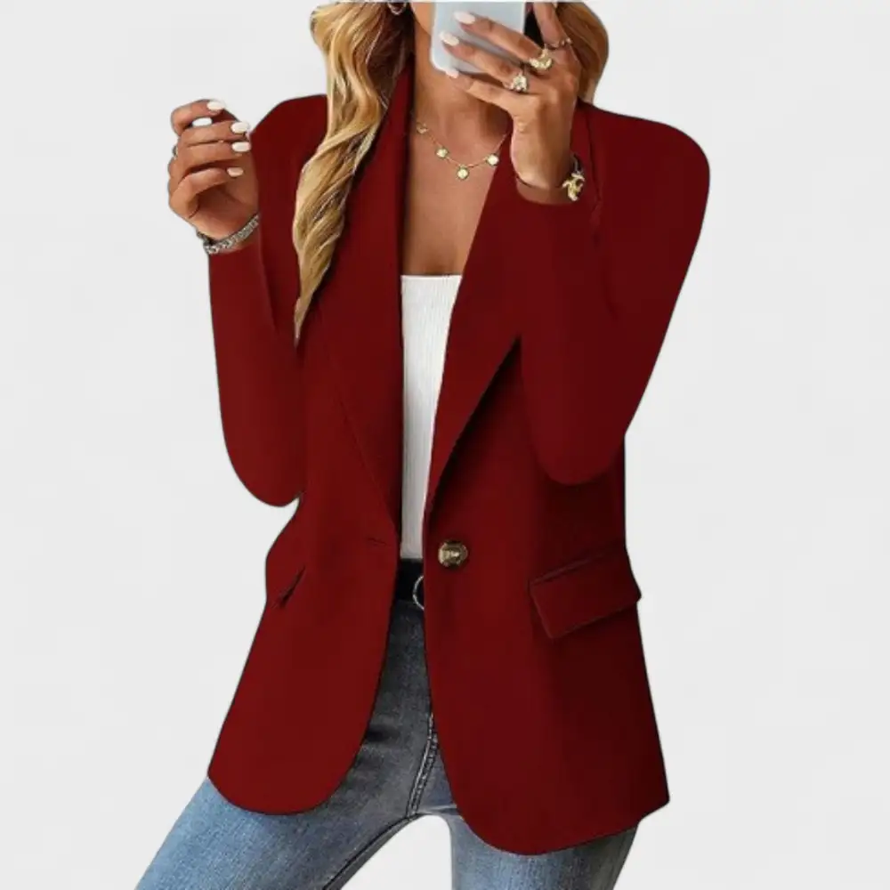 Single Button Button Front Tailored Blazer
