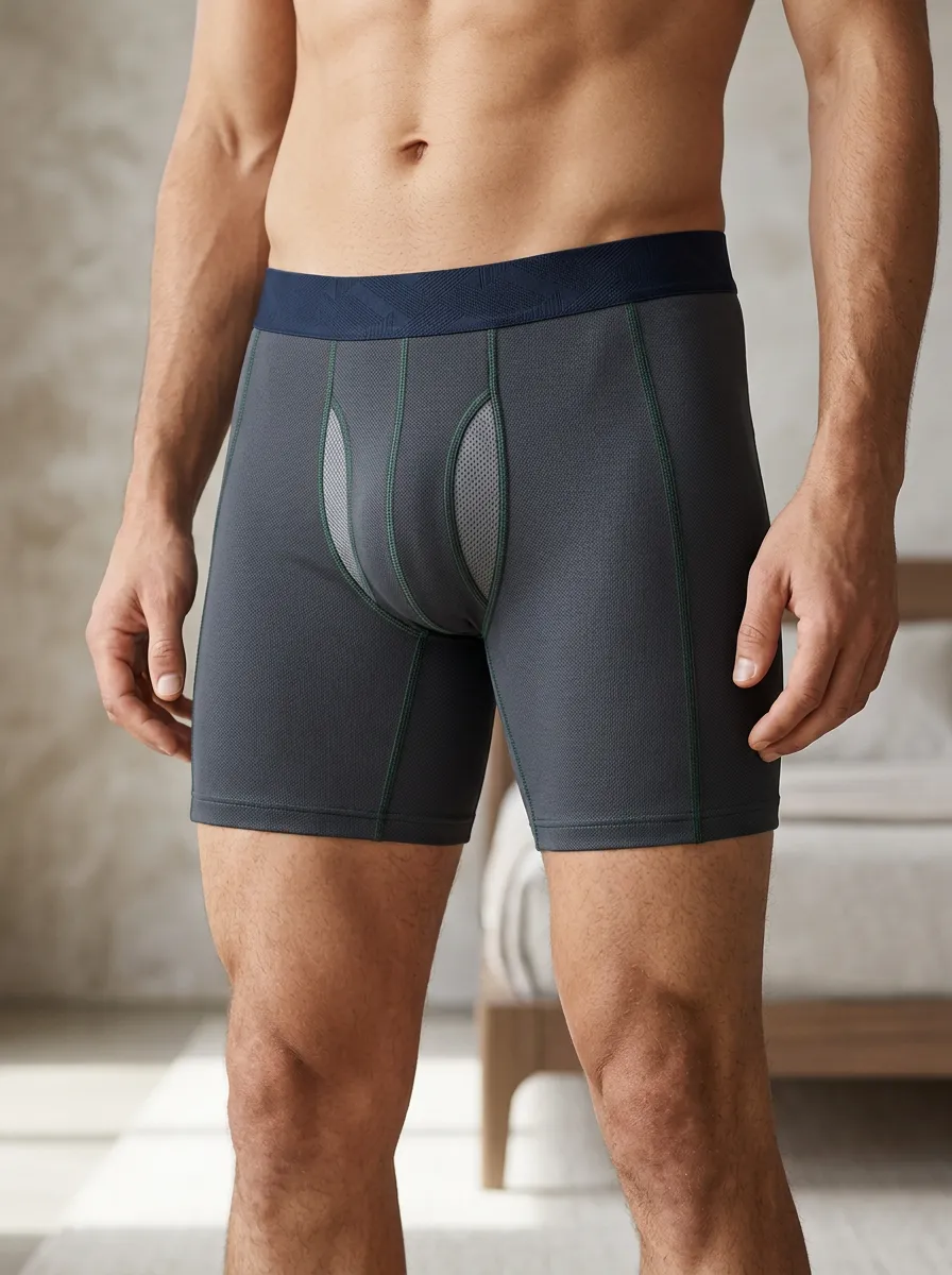 Easy-Wear Mesh Performance Athletic Detail Men's Boxer Briefs