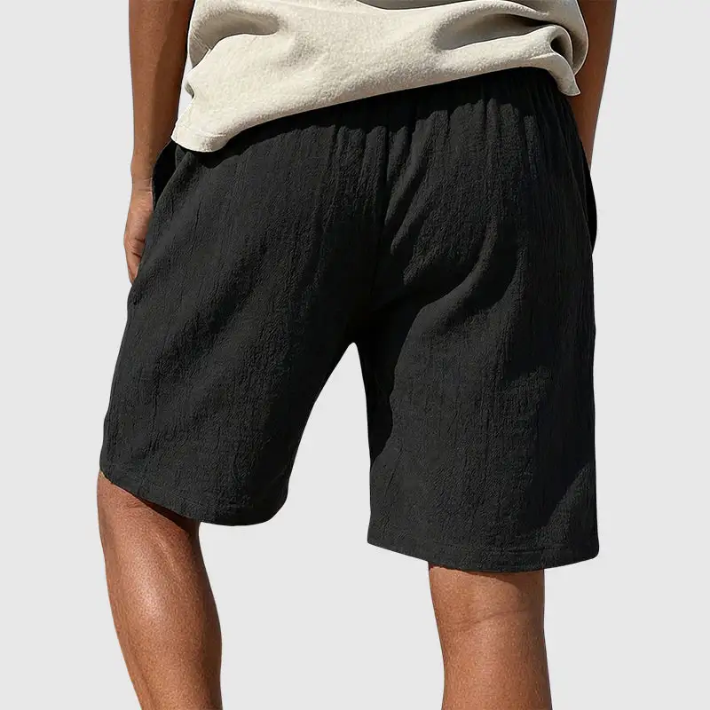 Men's Textured Drawstring Beach Shorts