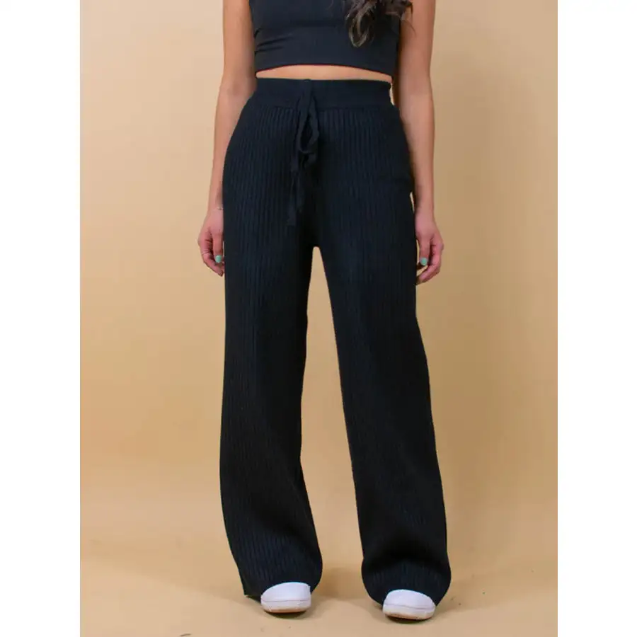 Ribbed Wide Leg Sweater Pants