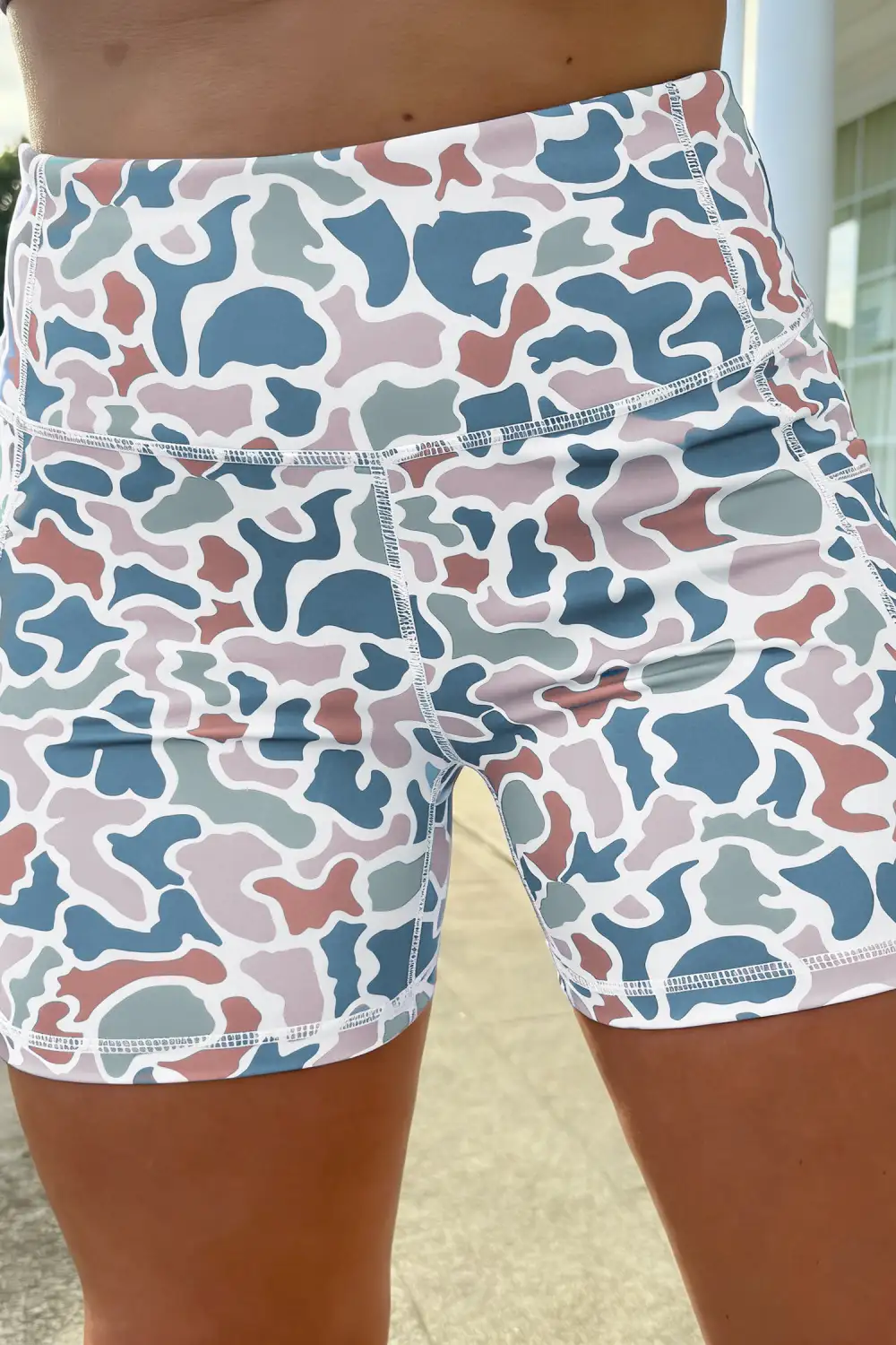 Blue Skies Camo Biker Shorts