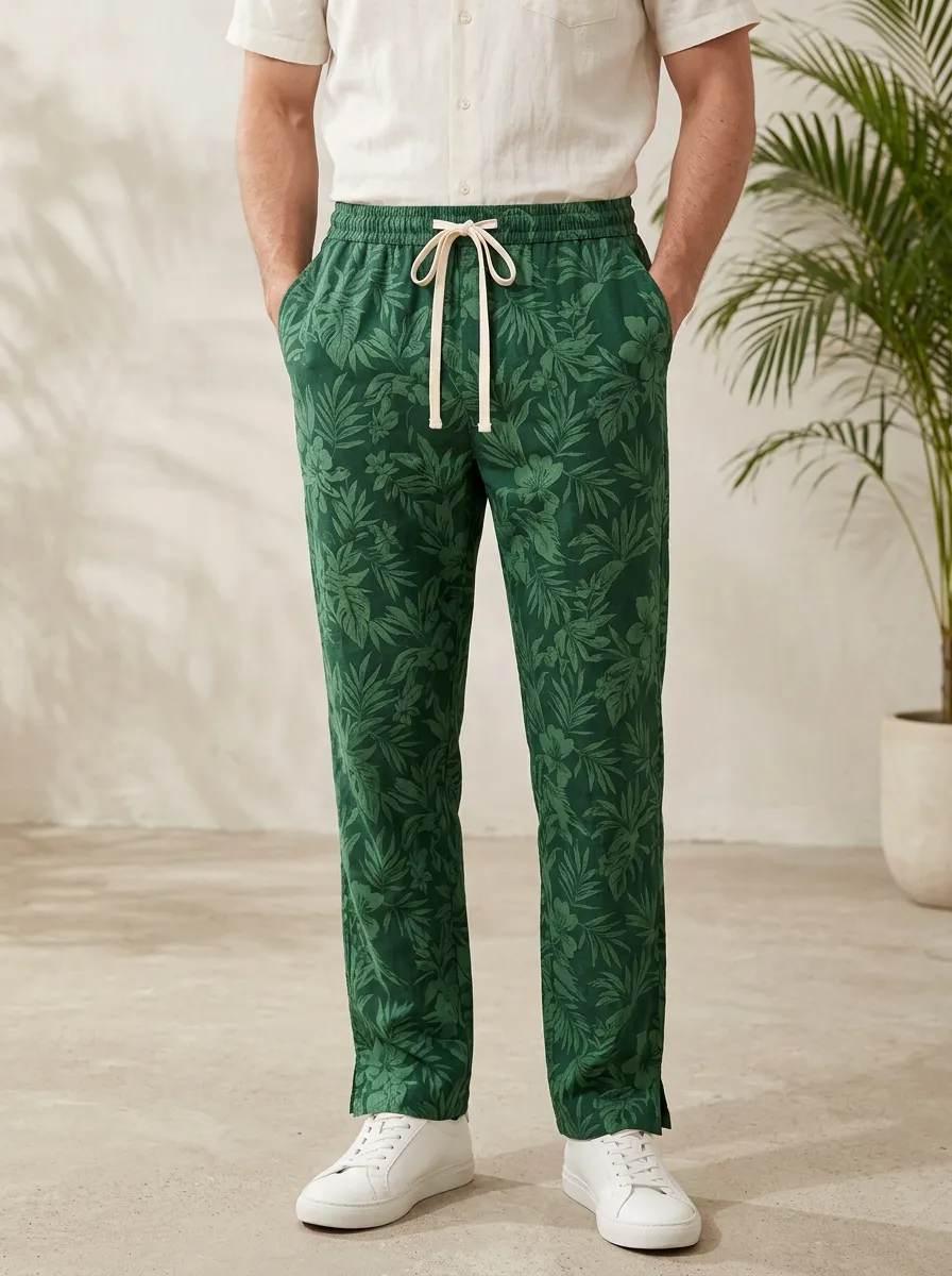 Men's Botanical Printed Pants