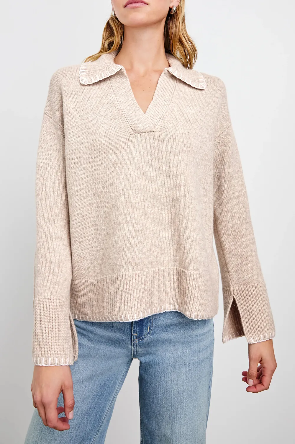 Classic V-Neck Striped Sweater
