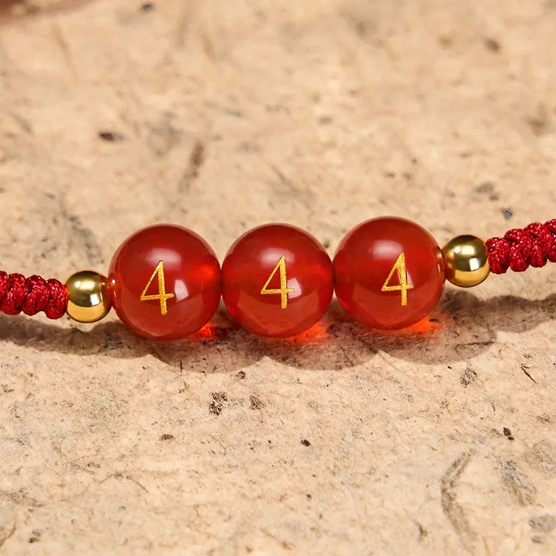 Angel Number String Agate Beads Braided Adjustable Bracelet