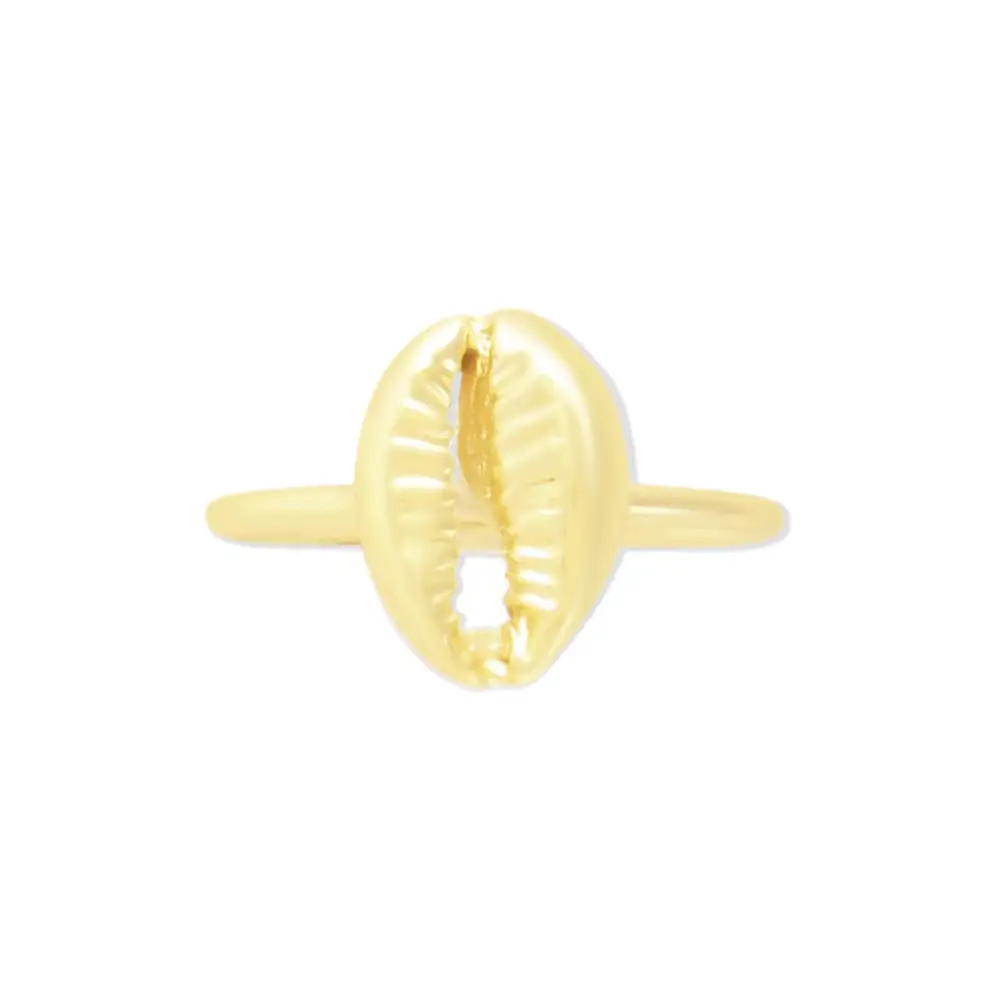 Detailed Shell Brass Statement Ring