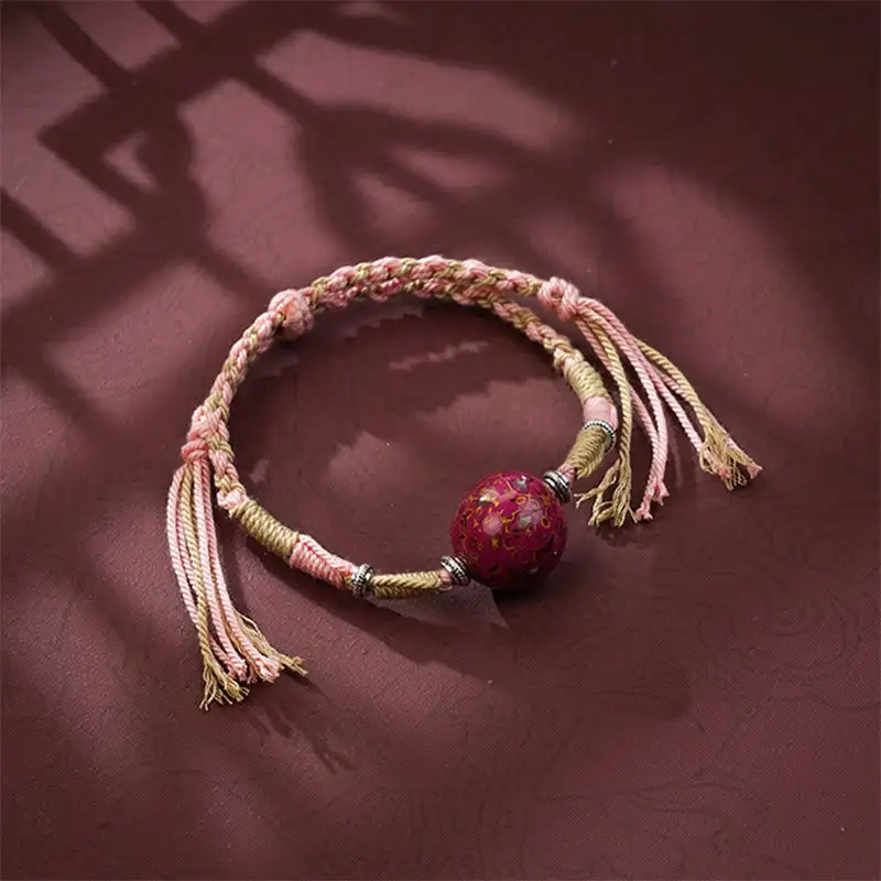 Lacquer Craft Bead Braided String Bracelet