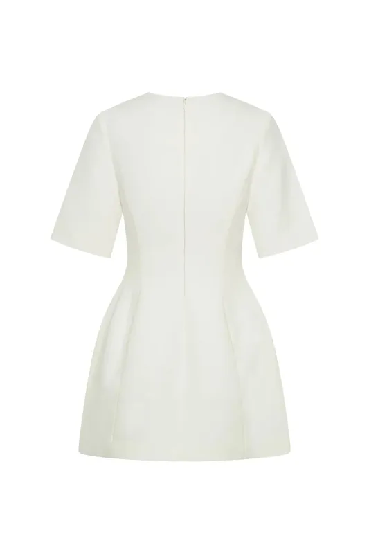 White V-Neck Mini Dress