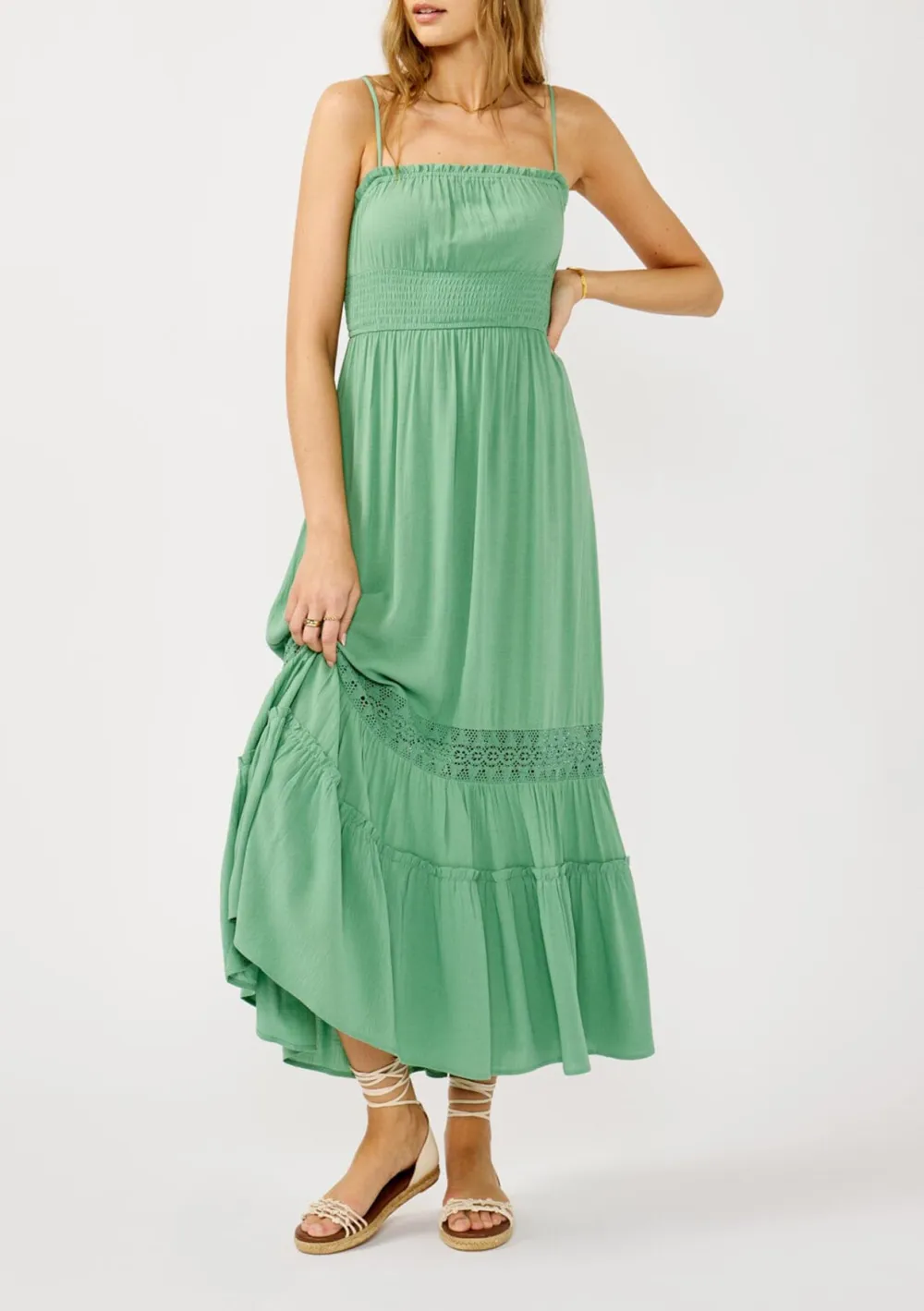 Ruffle Cutout Back Maxi Dress
