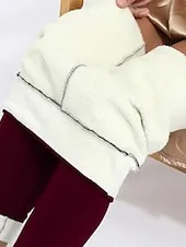 Women's Fleece Lined Leggings Leggings Cozy Fleece Lined Fashion Comfort Full Length High Waist Letter Patchwork Thermal Warm Soft Breathable Micro-elastic Casual Daily Outdoor Black Gray Fall Winter