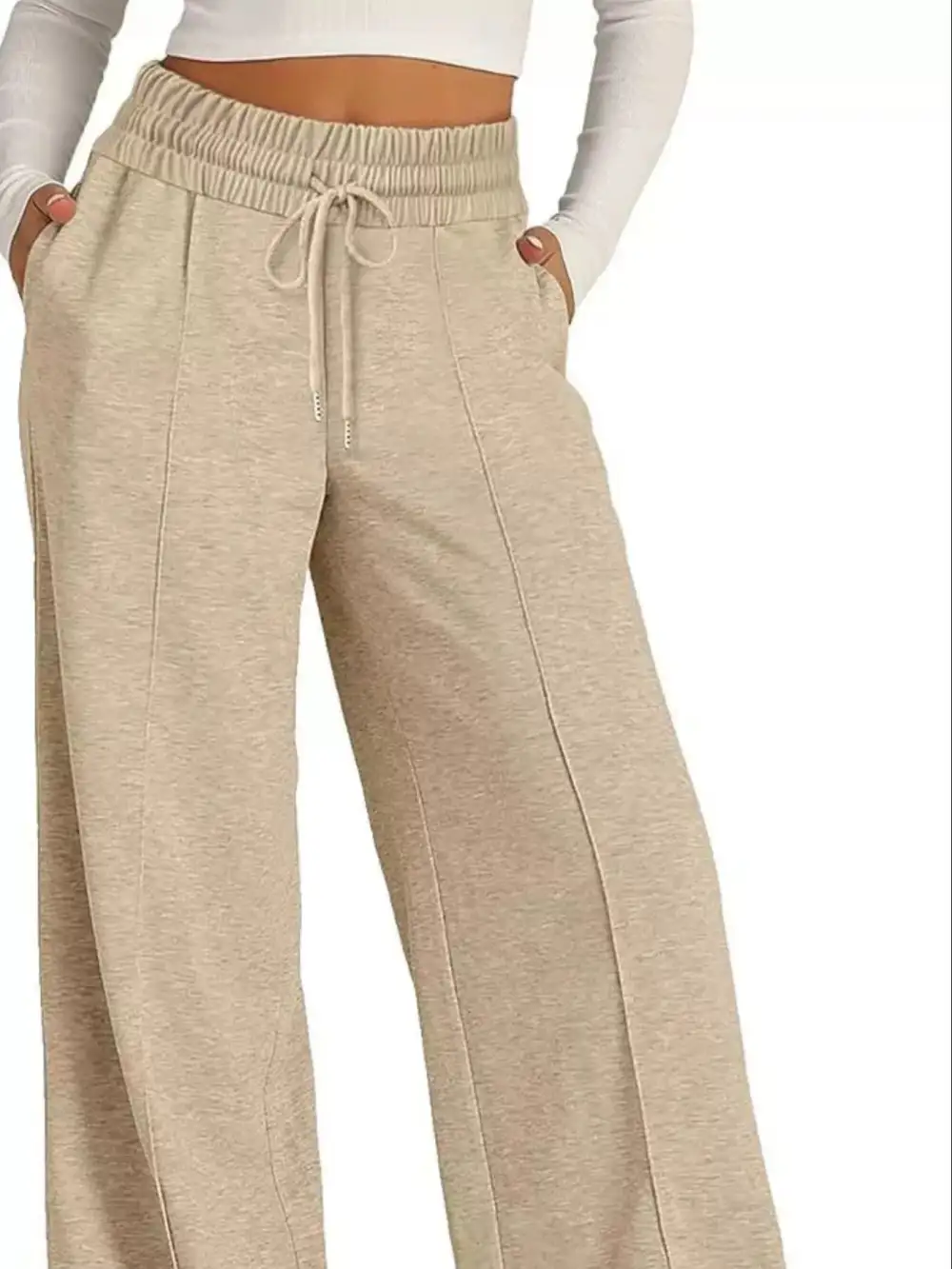 Wide Leg Drawstring Relaxed Fit Pocketed Pants
