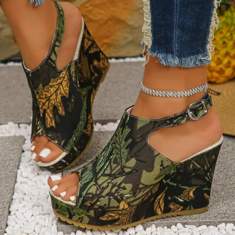 Street Lounge Open Toe Wedge Sandals