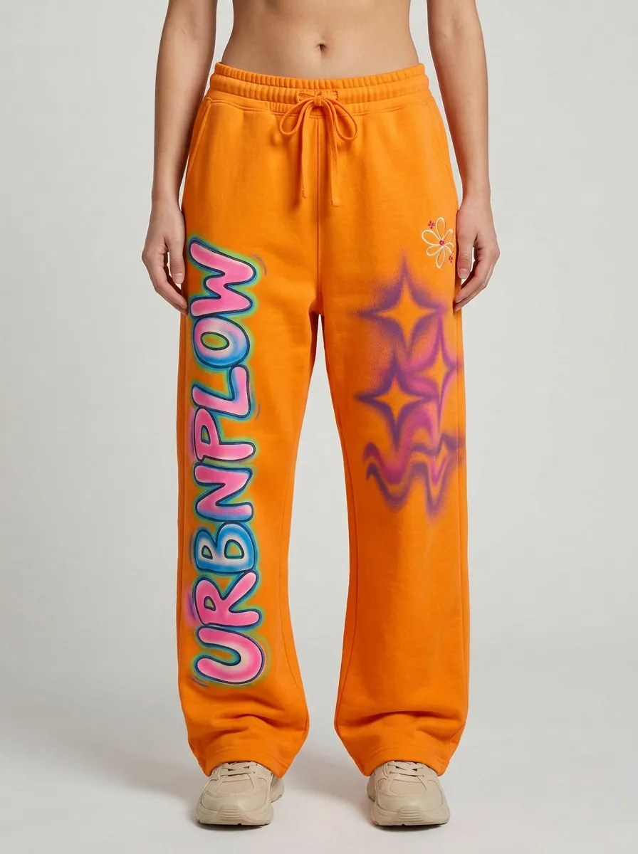 Unisex Modern Streetwear Graffiti Star Sweatpants