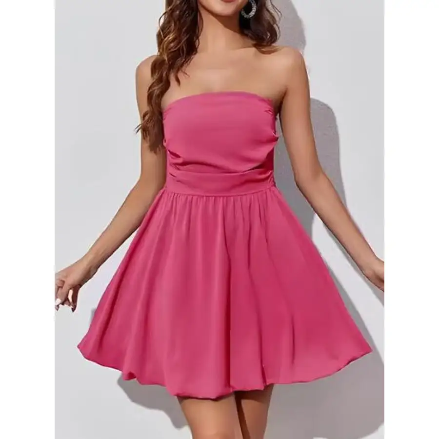 Easy Everyday Ruched Tube Mini Dress