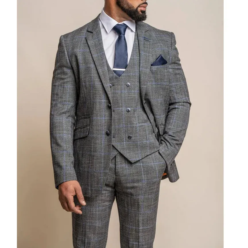 Power Men S Grey Check Blazer