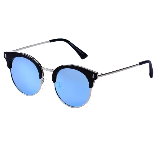 Classic Polarized Half Frame Round Cat Sunglasses