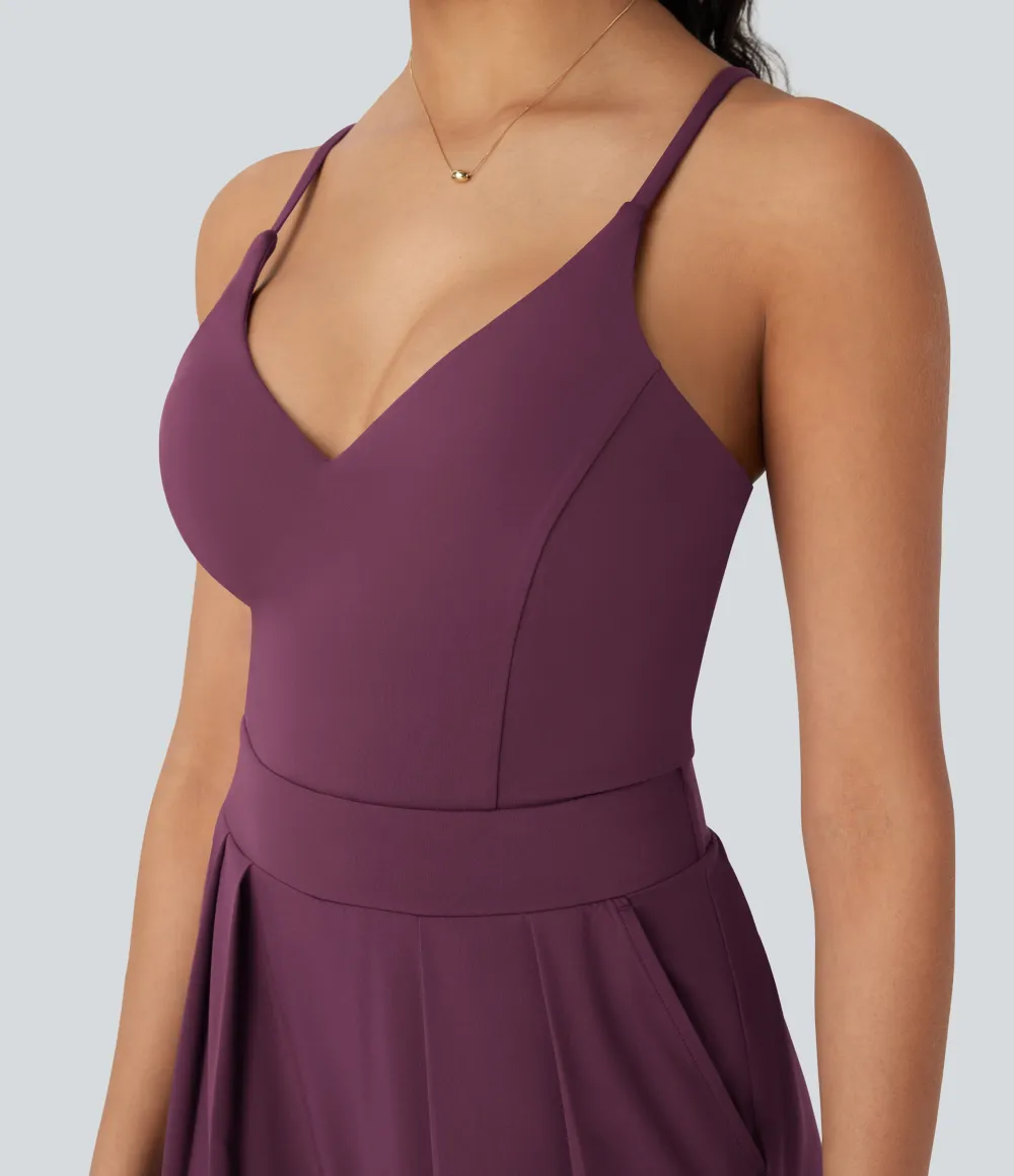 Breezeful Wide Leg Quick Dry Casual Slip Jumpsuit with Pockets-Easy Peezy Edition