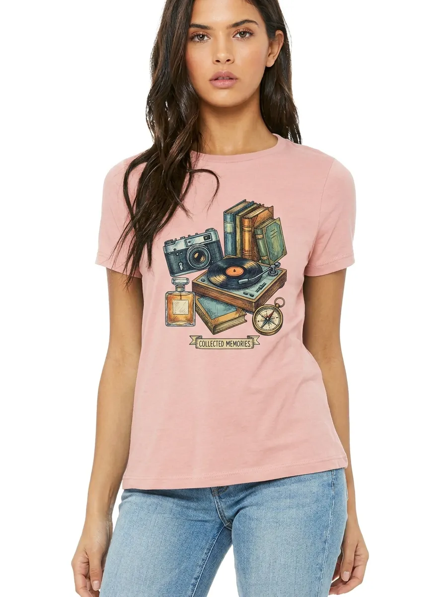 Women's Vintage Hobby Lover Collected Memories Graphic T-Shirt
