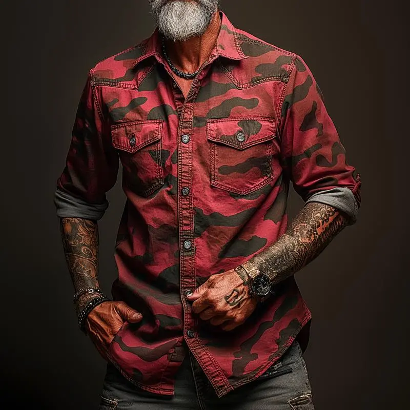 Easy Collar Camo Shirt