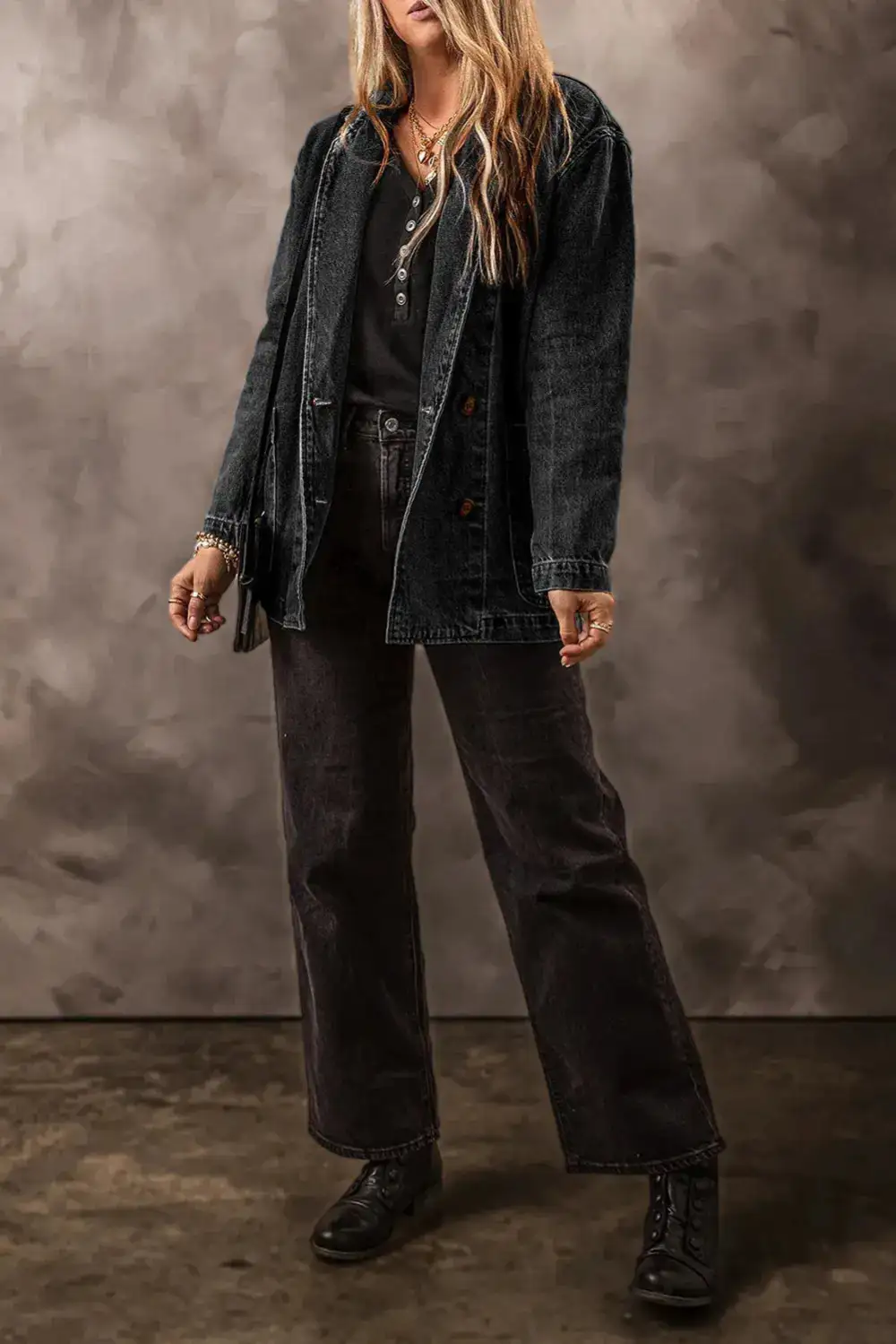 Denim Pocketed Casual Jacket