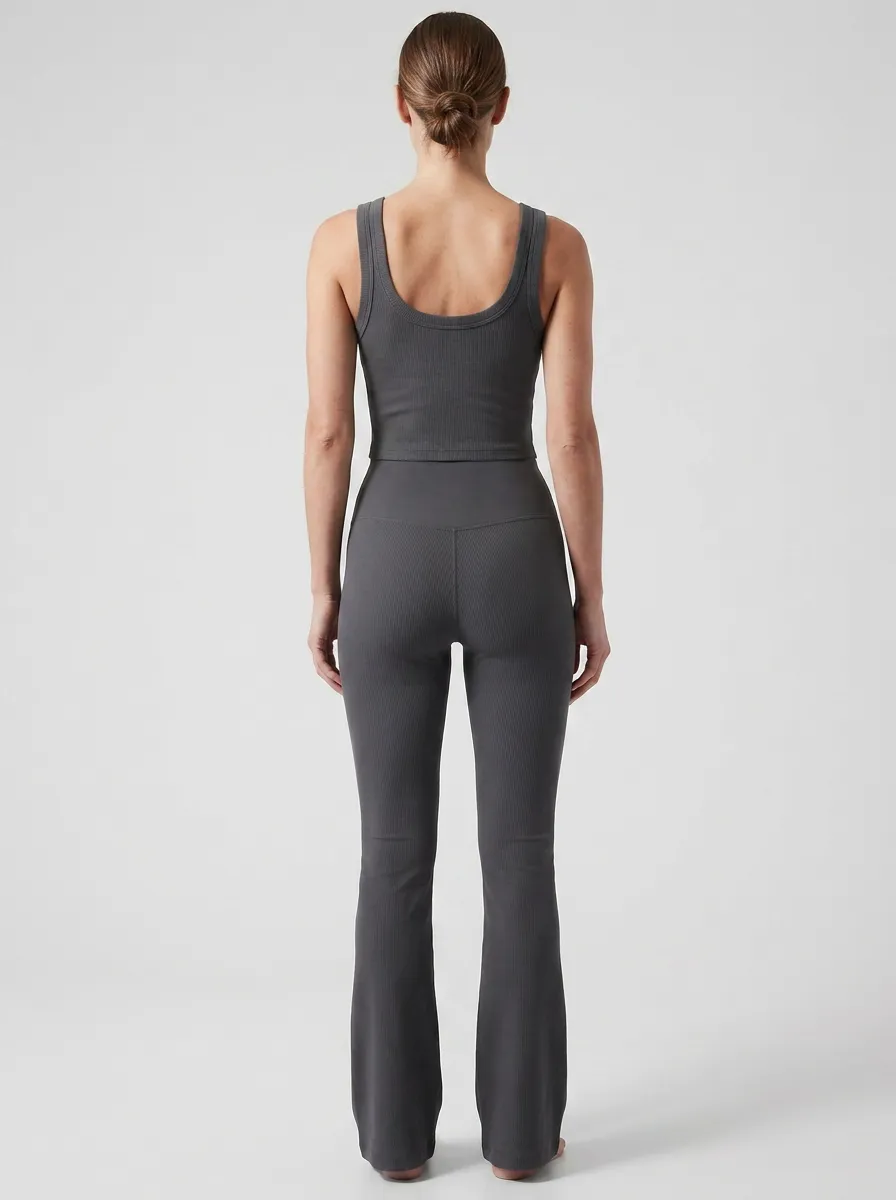 Yoga-Inspired Lounge-Look Women's Tank Top Flare Pants Active Set