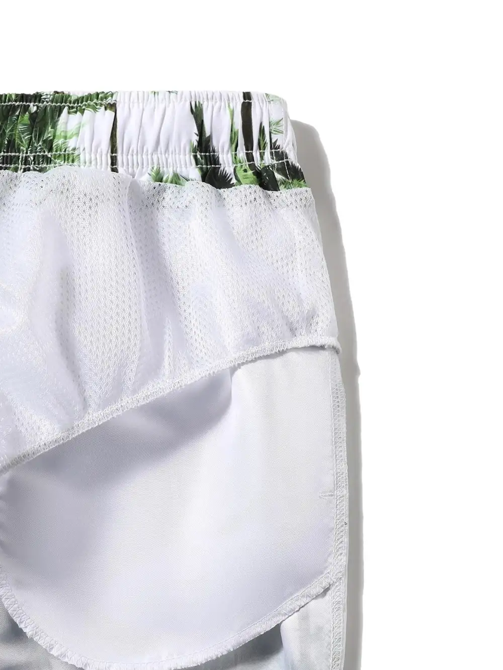 Men's Drawstring Coconut Tree Print Swim Trunks
