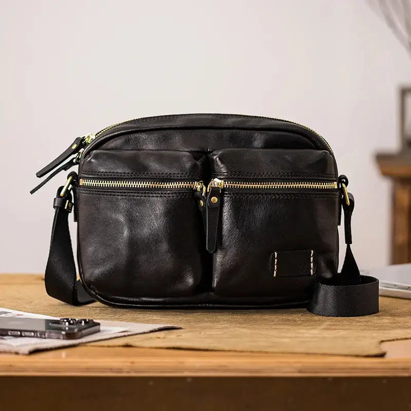 Men’s Genuine Leather Satchel Bag – Soft Structured Work, Travel & Weekend Tote
