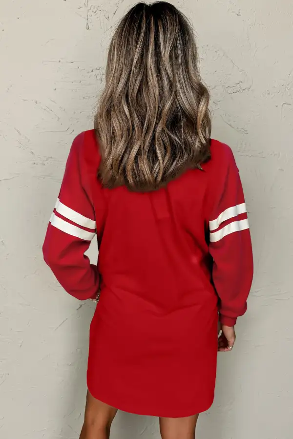 Subtle Contrast Trim Shift Mini Dress