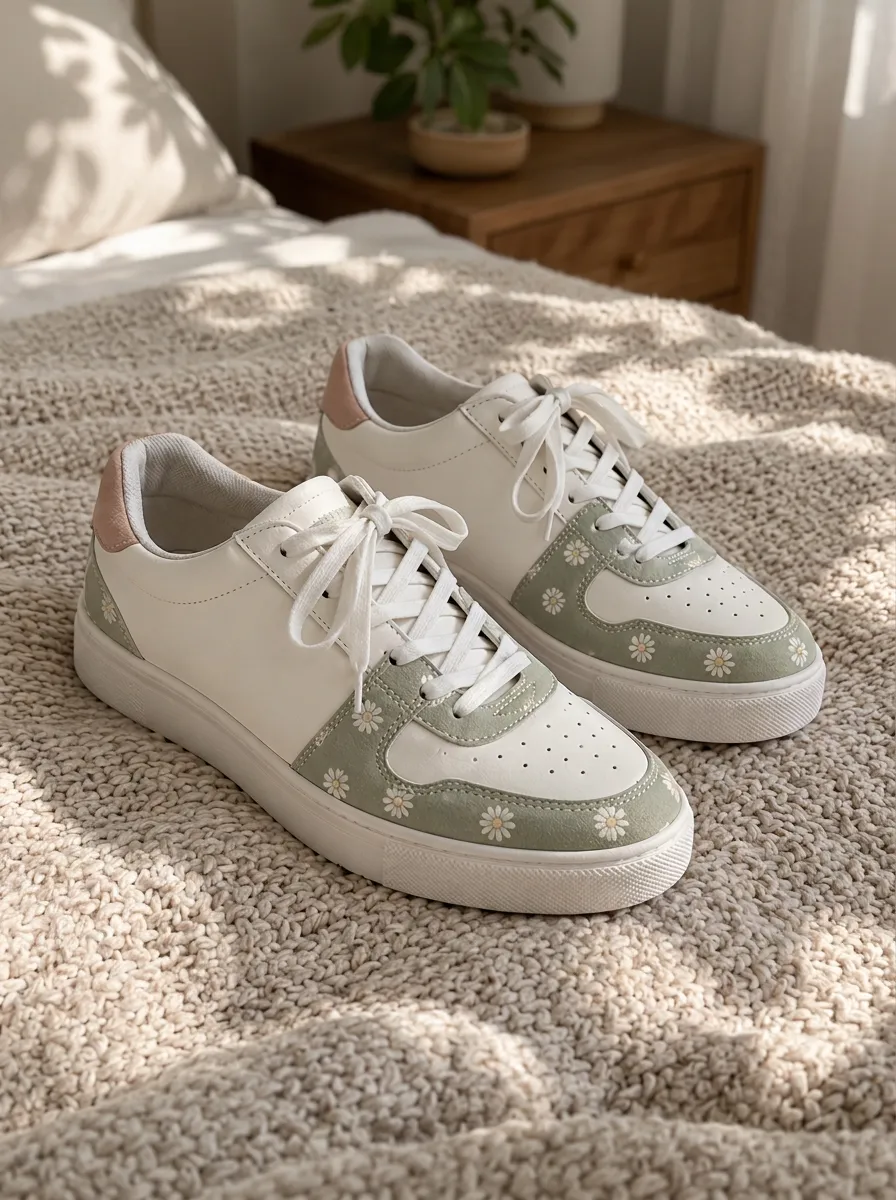 Women's Daisy Floral Classic Skate Shoes