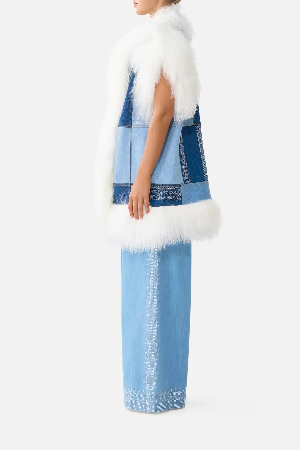 Oversized Shearling Gilet Jacket