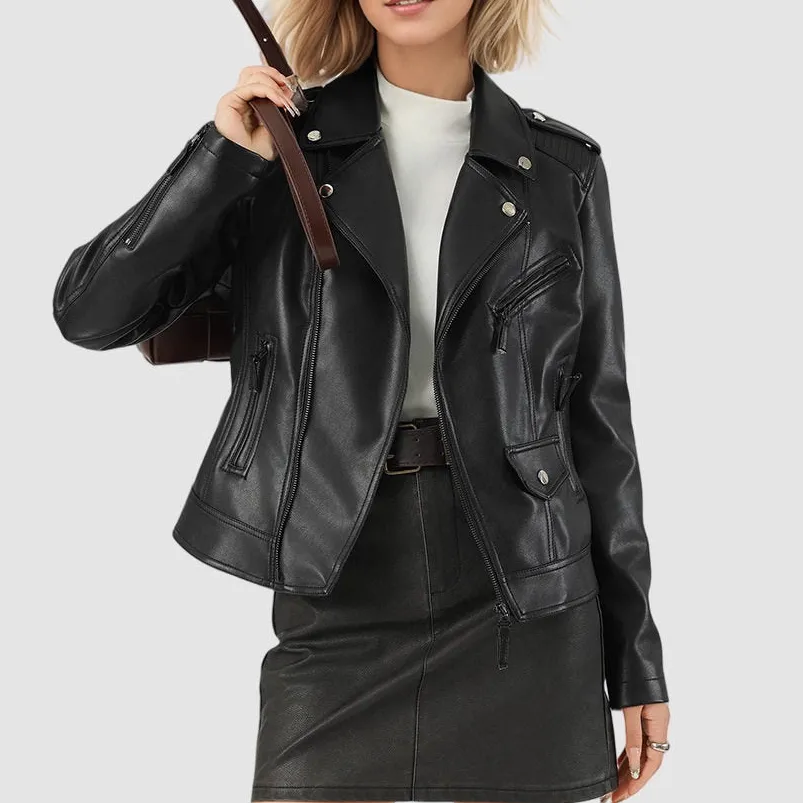 Lapel Leather Casual Outerwear Jacket