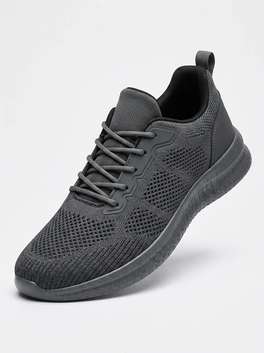 Men's Athletic Sporty Grey Mesh Pattern