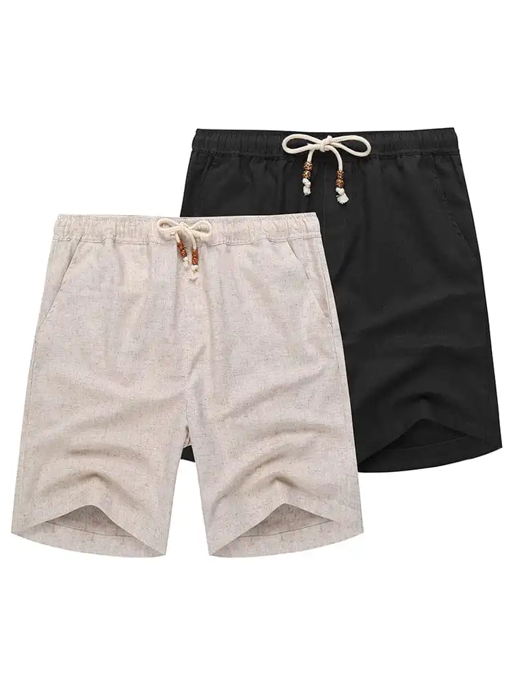 Two Piece Linen Shorts Set