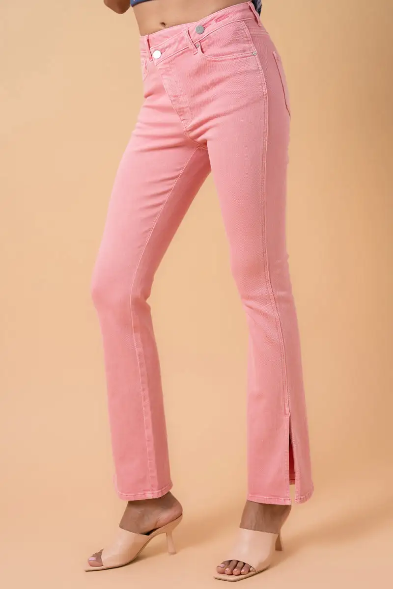Women's Crossover Flare Stretch Denim Jeans