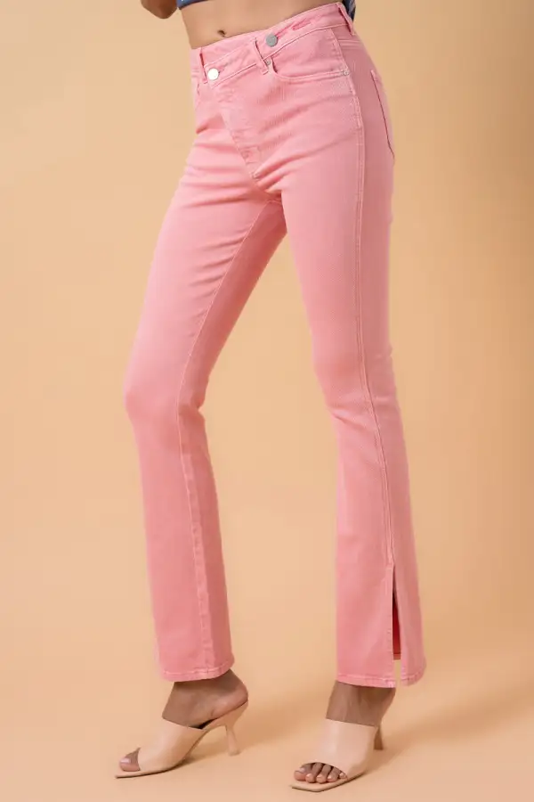 Women's Crossover Flare Stretch Denim Jeans