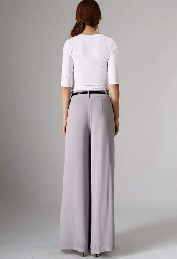 Chiffon Wide Leg Pocketed Trousers
