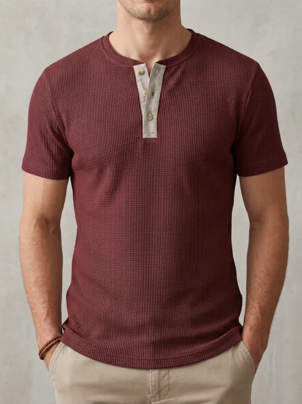 Refined Statement Men's Short-Sleeve Henley Shirt