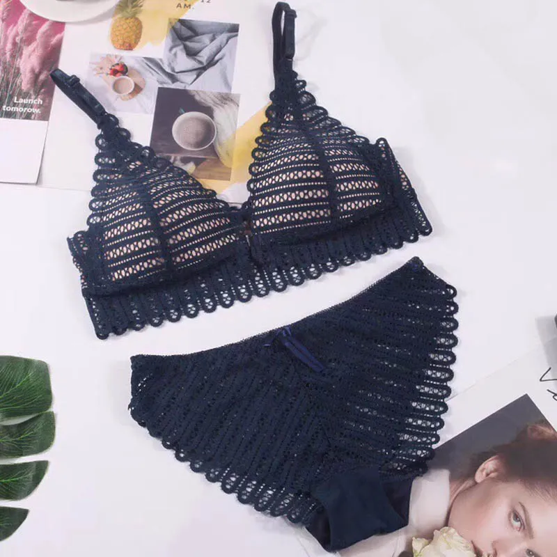 Front-Closure Brazilian Lace Lingerie Set