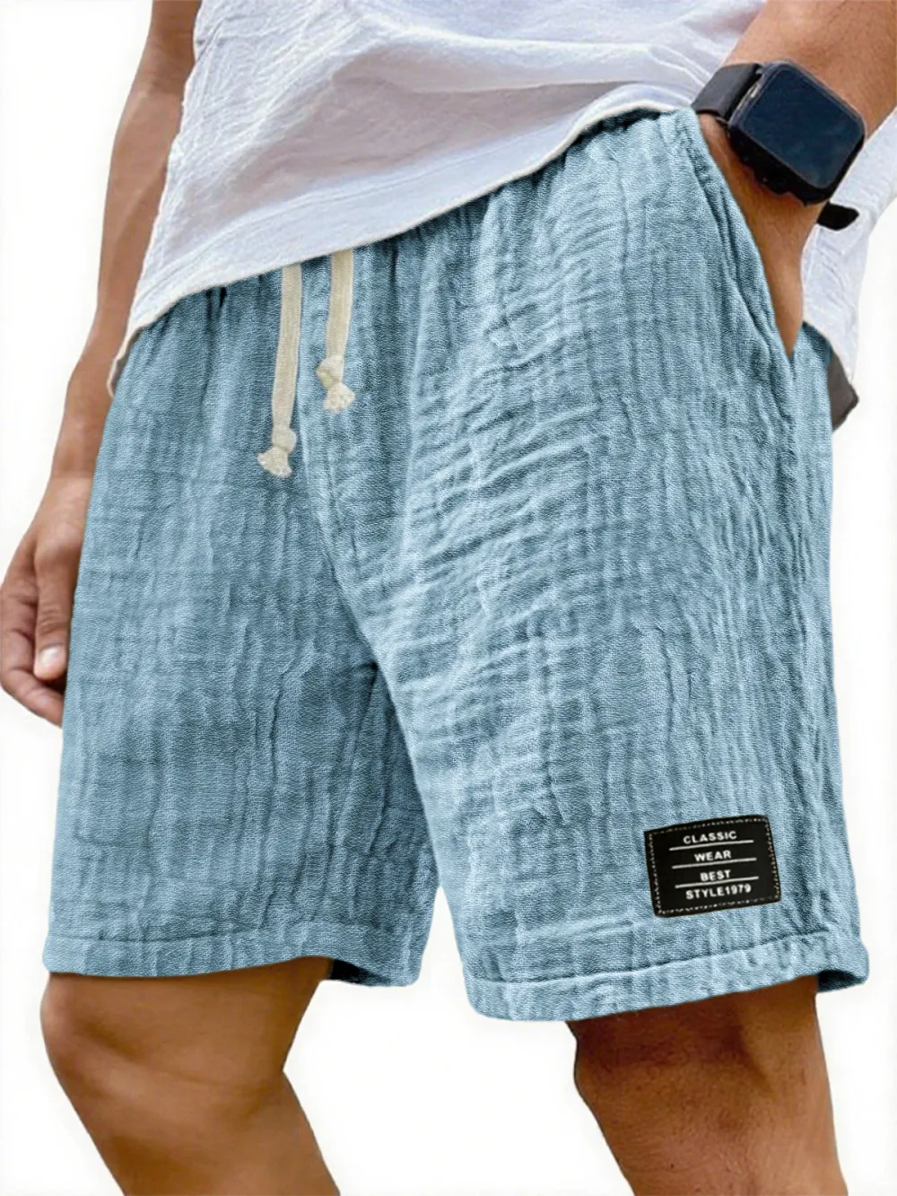 Gauze Cotton Seamed Detail Shorts