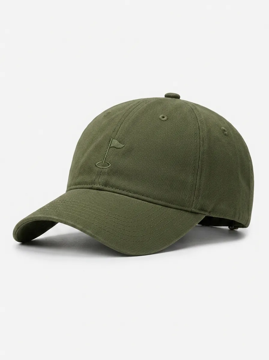 Unisex Baseball Cap with Golf Flag Embroidery